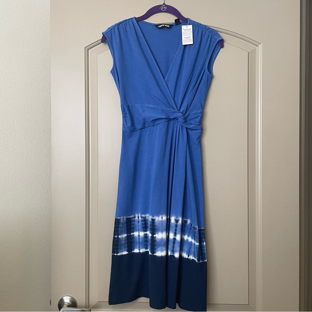 NWT Lands’ End Tie-Dye Blue Midi Dress